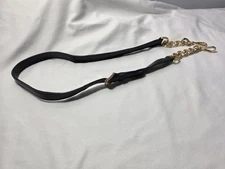 Michael Kors Black Leather Gold Tone Chain Adj Crossbody Strap