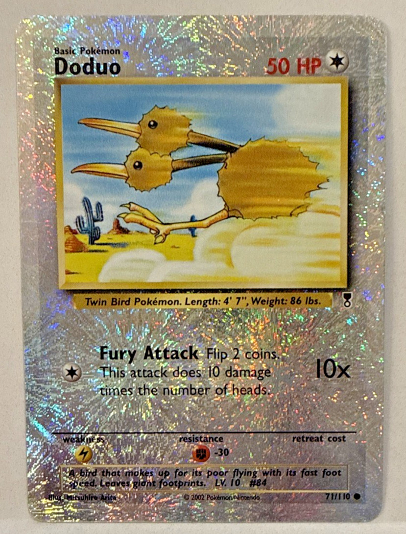 Vintage 2002 Pokémon TCG Legendary Collection Doduo Reverse Holo 71/110 - NM