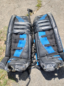 John Brown Goalie Pads and Blocker RARE Roller Hockey SR 32