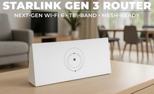 Starlink Gen 3 Router Wi-Fi 6 Tri-Band Mesh-Ready, 2 LAN Ports, Ethernet, White
