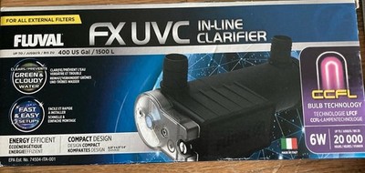 Fluval FX UVC 6-WATT In-Line Clarifier Compact Design- Up To 400 US GAL