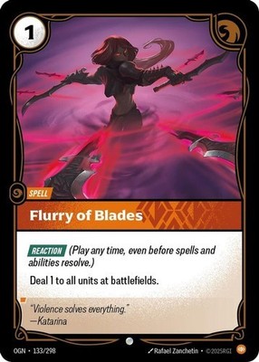 Riftbound Katarina Card Flurry Of Blades OGN 133/298 English League of Legends