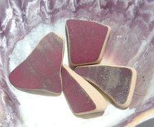 Sea Glass, Collection of Red Clay Pottery Pieces with Red Glazing