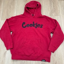 Cookies Hoodie Red Hoodie Large Pullover Sweatshirt Black Cookie Print