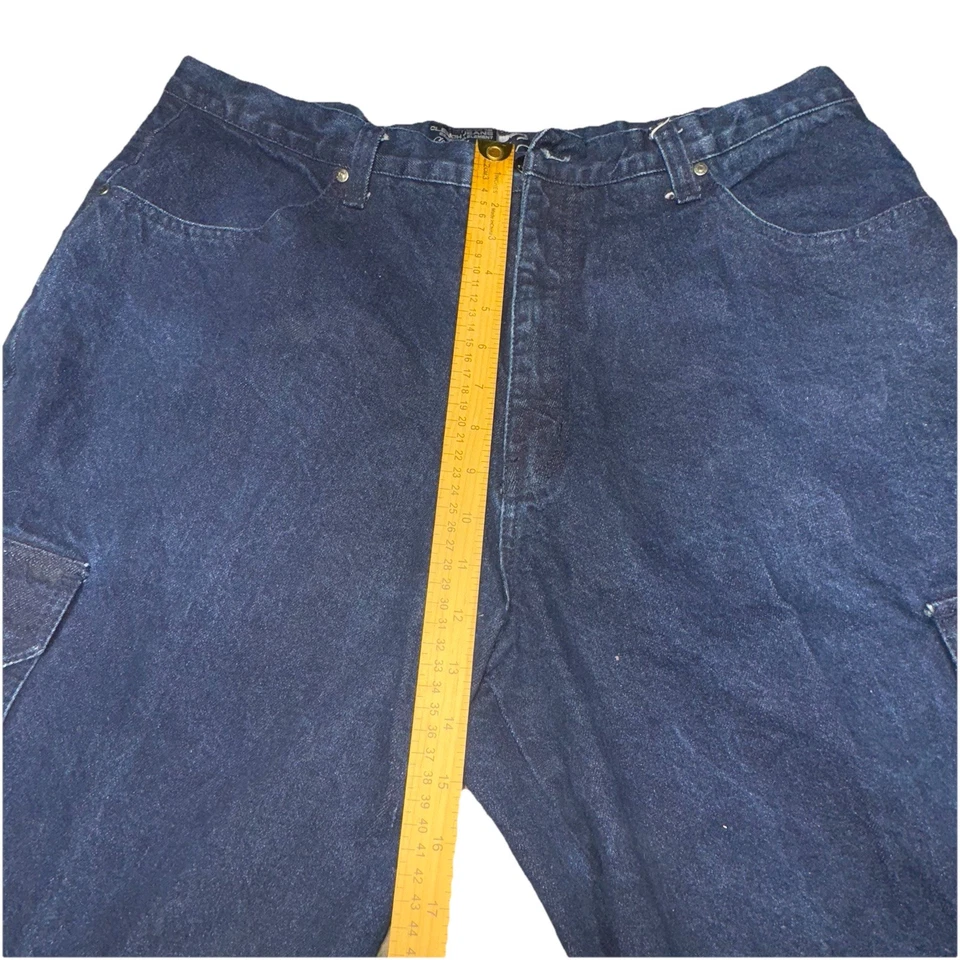 CLENCH JEANS Pantalones Cortos Denim Pantalones Cortos Patinador Y2K Para Hombres 40x13 Hip Hop Sueltos Carpintero🔥 Foto 4 de 4