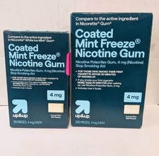2 Boxes Coated Nicotine 4mg Gum, Mint Freeze 120ct Total- up  up EXP: Read Desc