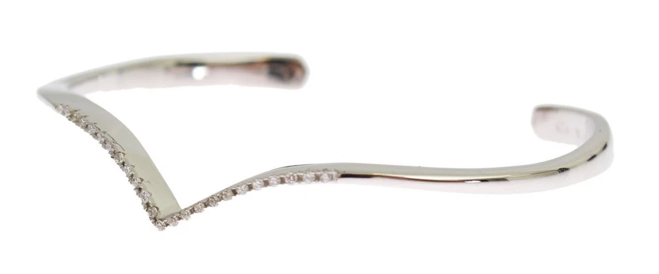 Nialaya Women Gray Bracelet 925 Silver Clear CZ Skyfall Arched Wing Cuff Bangle - Image 2 of 4