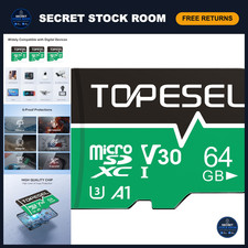 64GB Micro SD Card with Adapter, Up to 90MB/s Read Speed, 35MB/s Write Speed