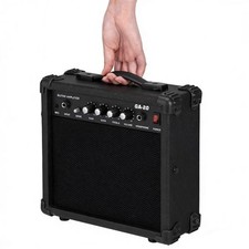 20W Amplifier Portable Guitar Amp for Electric Guitar Powerful Sound Black