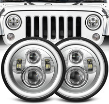 7 Inch Led Headlight Chrome round Projector 7 Inch Halo Led Headlight H6024 DOT