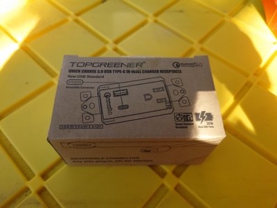 Topgreener Quick Charge 3.0 USB Charger W/15A Single Tamper Resist. Receptacle