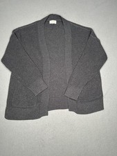 Universal Thread Cardigan Women'a Size Large Open Waffle Knit Pockets Gray
