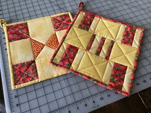 Set of Two Handcrafted Summer Hotpads