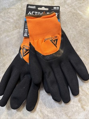 ANSELL ACTIVARMR, COLD WEATHER HI-VIZ WORK GLOVES, # 4232, EN388, SIZE: M - 9