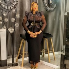 2pcs African Women Evening Blouse Top Long Skirt Sets Dashiki Formal Prom Gown