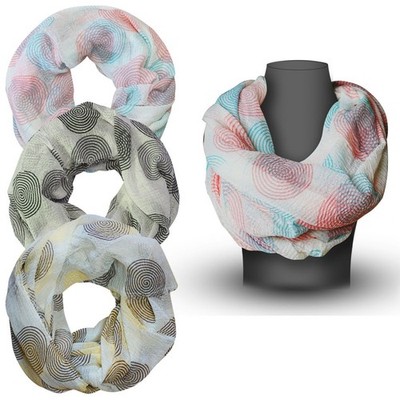 Eleganter Damen Loopschal Schlauchschal Crinkle Spiralmuster Kringel Halstuch
