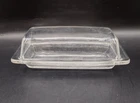 Vintage Pyrex Clear Glass Covered Butter Dish Top & Base 72-B NY USA Corning
