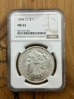 1884-CC Carson City Morgan Silver Dollar $1 NGC MS62