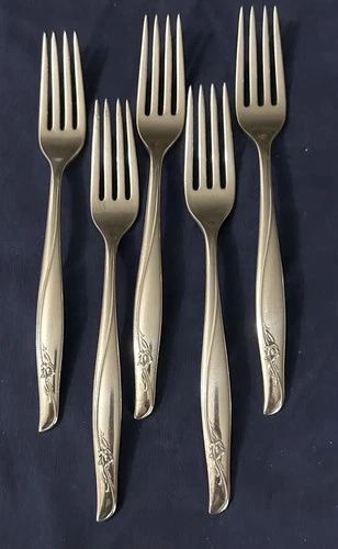 5 Gorham Sterling Silver Sea Rose   7 1/2" Dinner Forks