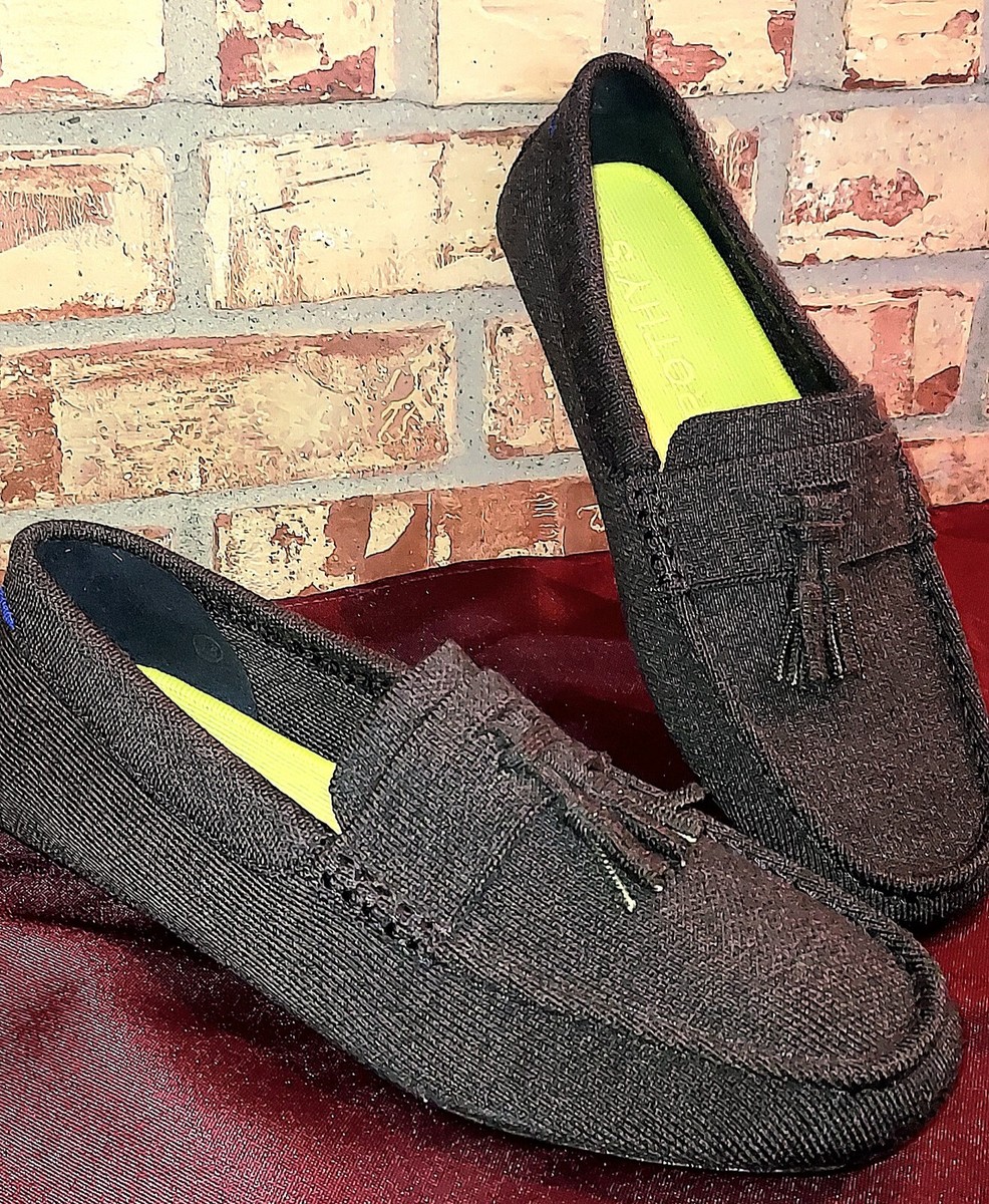 New Rothy\'s The Driver Square Toe Moccasins Merino Charcoal Driving Loafers The Driving Loafer in Navy Herringbone for Men | Rothy main image 3