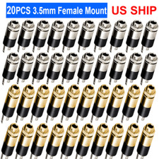 20 PACK Gold/Silver Plated 3.5mm Stereo Female Audio Jack Connector Panel Mount