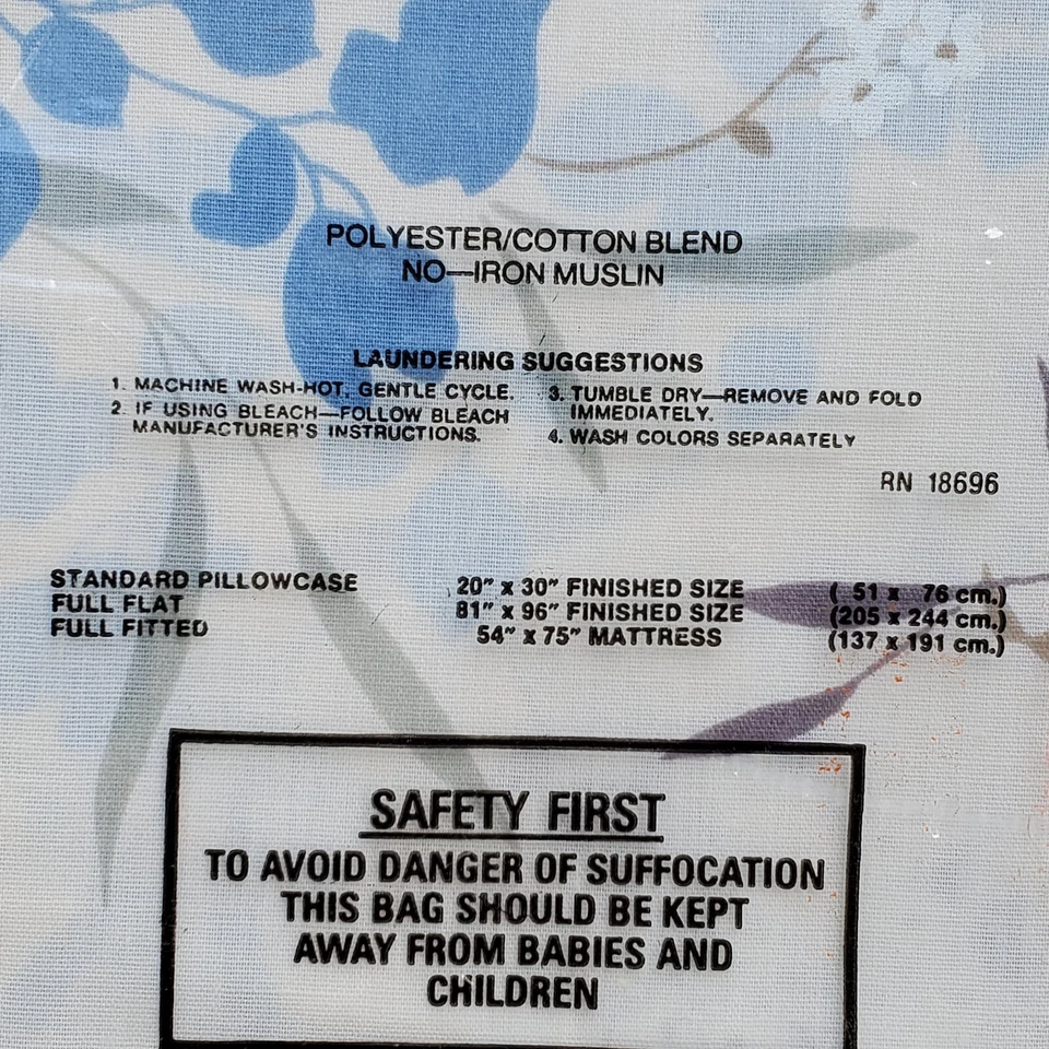 Juego de Sábanas Madison Planas Ajustadas Azul Floral Años 90 Años 90 Y2K Poliéster Algodón Foto 4 de 4