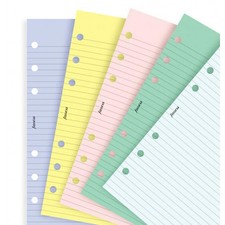 Filofax Personal Assorted Coloured Notepaper Plain Ruled Refill-130502 B