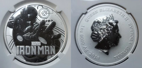 Tuvalu 2018 $1 Iron Man .9999 1oz Silver DC Marvel NGC MS 69 First Releases