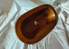 Handmade moroccan copper dark rustic style bathroom sink