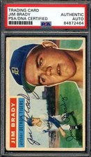 Jim Brady PSA DNA Signed 1956 Topps Autograph