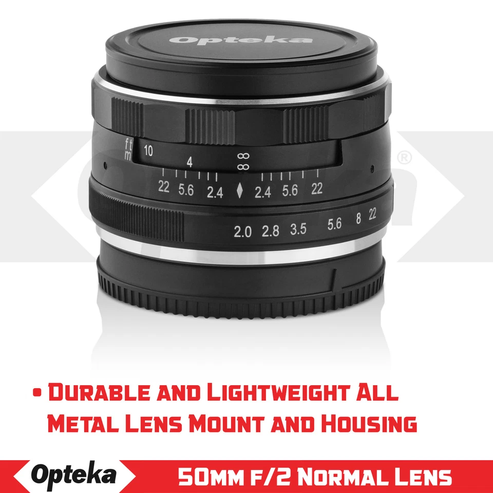Opteka 50mm f/2.0 Lens for Olympus OM-D E-M10 E-M5 E-M1 PEN E-PL7 PL6 PL5 P5 - Image 2 of 4