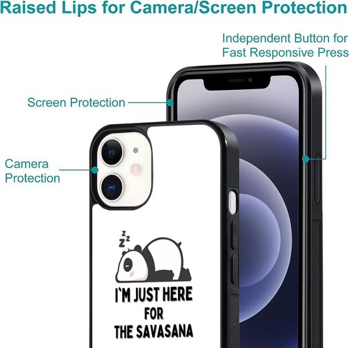 Pandas like savasana For iPhone SE XS XR Max 5 6 7 8 Plus Anti scratch Cover - Picture 8 of 25