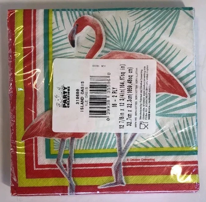 Flamingo Luncheon Napkins Paper Hawaii Birthday Island Oasis Florida - Image 3 of 4