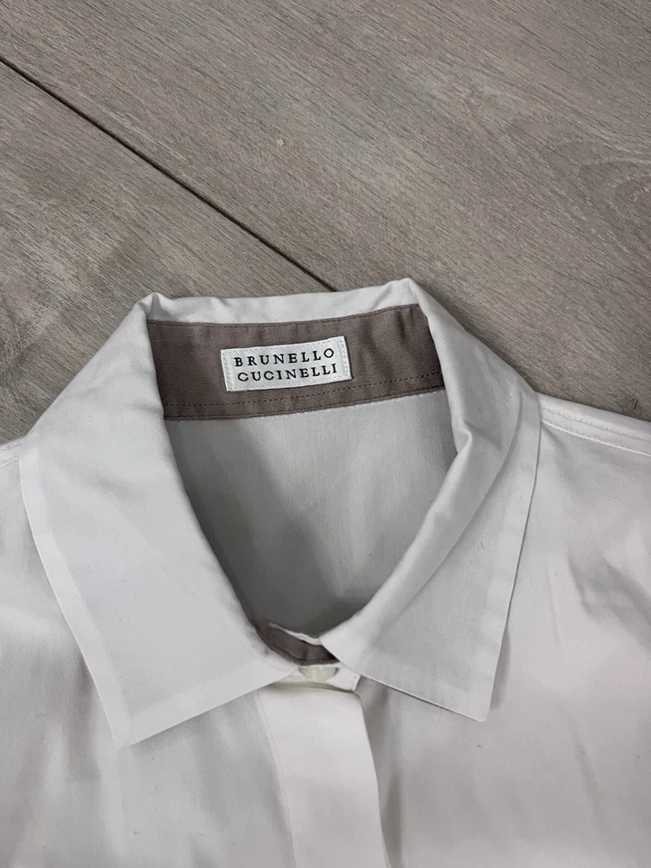 🔥90 年代 Brunello Cucinelli Archive 罕见衬衫连衣裙 Y2K — 第 3/4 张图片