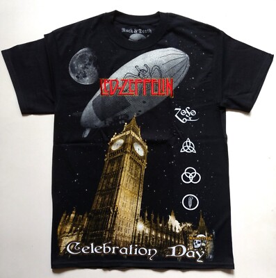 LED ZEPPELIN T-Shirt RARE Embroidered Logo Jimmy Page Robert Plant Classic Rock