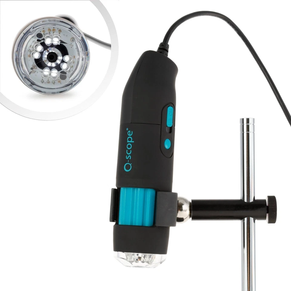 Q-Scope 500 X 2 МП портативный USB цифровой микроскоп со светодиодной подсветкой + стойка - Изображение 4 из 4