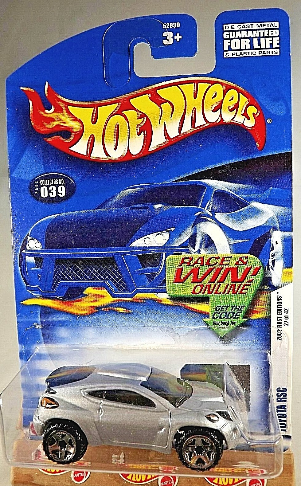 2002 Hot Wheels #39 First Editions 27/42 TOYOTA RSC Gray w/Chrome ORUT5 Spokes
