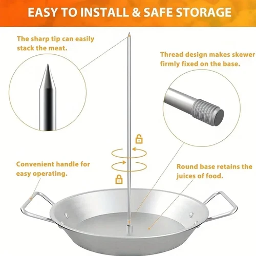Gyro Cooking Plate, Gyro Pan with Skewer for Oven, Gyro Plate Rotisserie - Bild 8 von 9