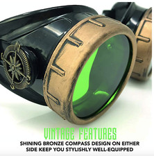 Steampunk Vintage pilot goggles motorcycle biker aviator glasses burning man