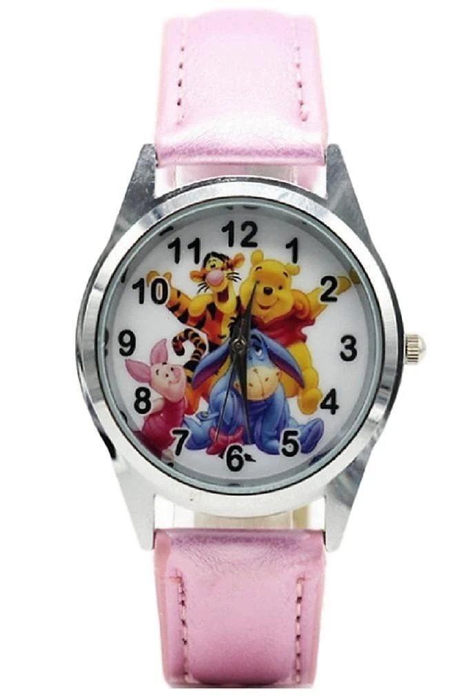Winnie the Pooh Friends Pink Leather Band Wrist Watch eBay