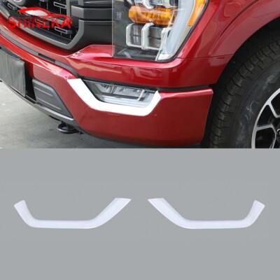  CAR FRONT FOG LIGHT LAMP EYEBROW COVER TRIM STRIP FOR FORD F150 2021-2025 WHITE
