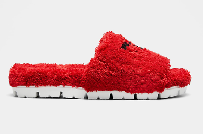 Prada Terry Cloth Roso Red Black Logo Slide Sandal Rubber Sole