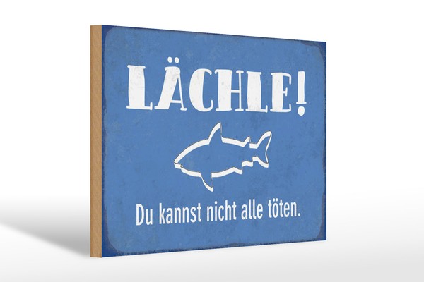 Holzschild Spruch 30X20 Cm LäChle Du Kannst Nicht Alle Deko Schild Wooden Sign-image