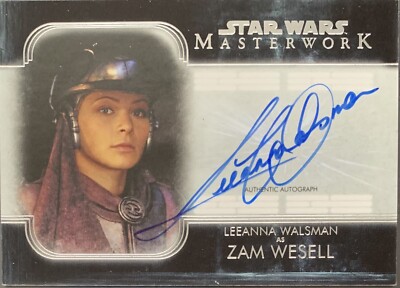 2020 Star Wars Meisterwerk Leeanna Walsman als Zam Wesell auf Karte Autogramm Auto