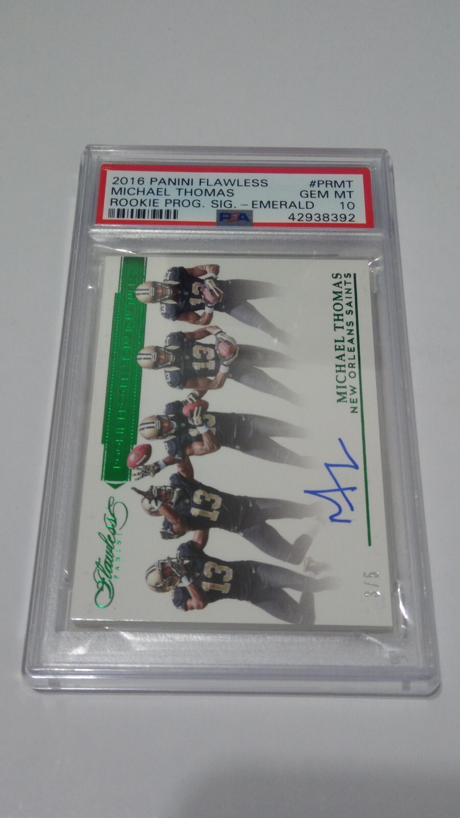 Michael Thomas Panini Flawless Rookie Progression Signatures #PRMT Emerald
