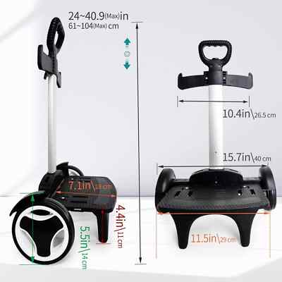 Backpack Trolley, Wheeled Cart with Noiseless Large Wheels Aluminium Alloy Fo...