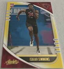 2020 Panini Absolute Football Isaiah Simmons Arizona Cardinals Yellow RC #140