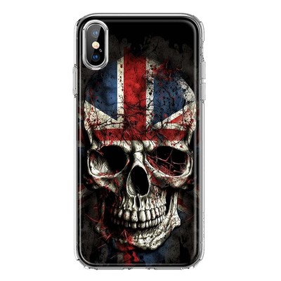 For Apple iPhone XS Max Shockproof Case British UK Flag Skull Cover