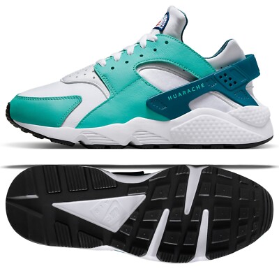 Nike Air Huarache Washed Teal/White/Black/Marina DQ8239-300 Men's Shoes Sz 