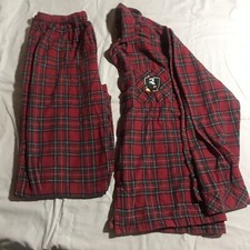 Disney Store Mickey Red Christmas Plaid Flannel Pajama Set Mens Lg Top bottom 